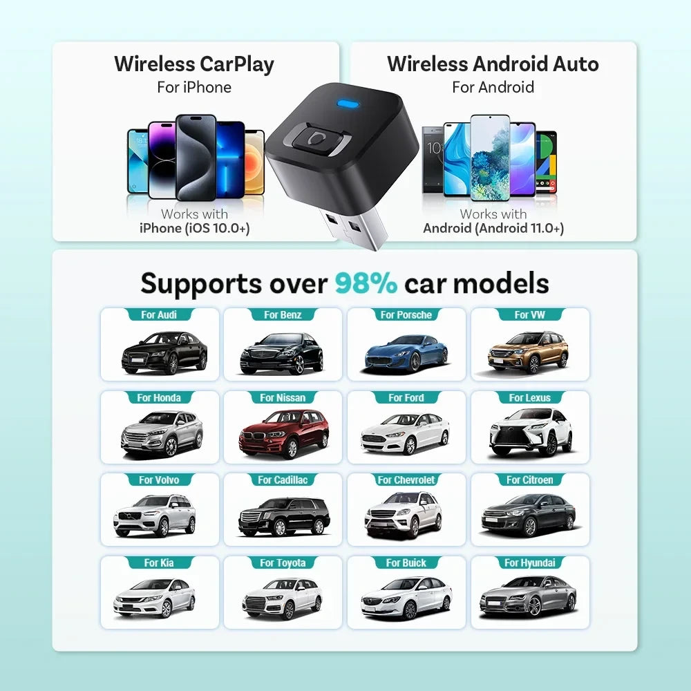 Adattatore Wireless CarPlay Android Auto