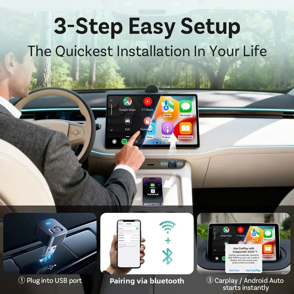 Adattatore Wireless CarPlay Android Auto
